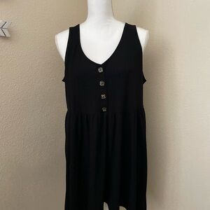 Torrid Black Button-Front Tank Top (Size 1)